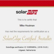 solaredge certificaat