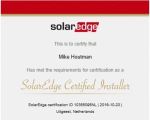 solaredge certificaat